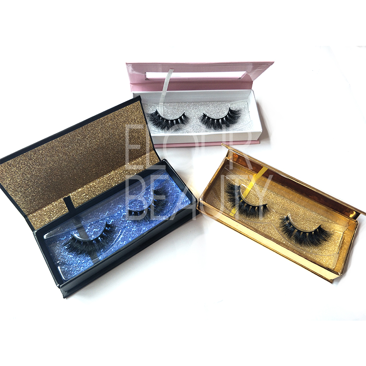 Natural custom packaging vegan 3D mink lashes wispies China EL15